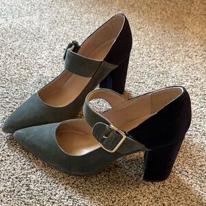 Tommy Hilfiger Venture Olive and Black Mary Jane Heels